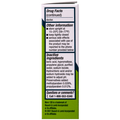 Imported USA eye care drops for swelling reduction and corneal fluid relief showing drug facts label