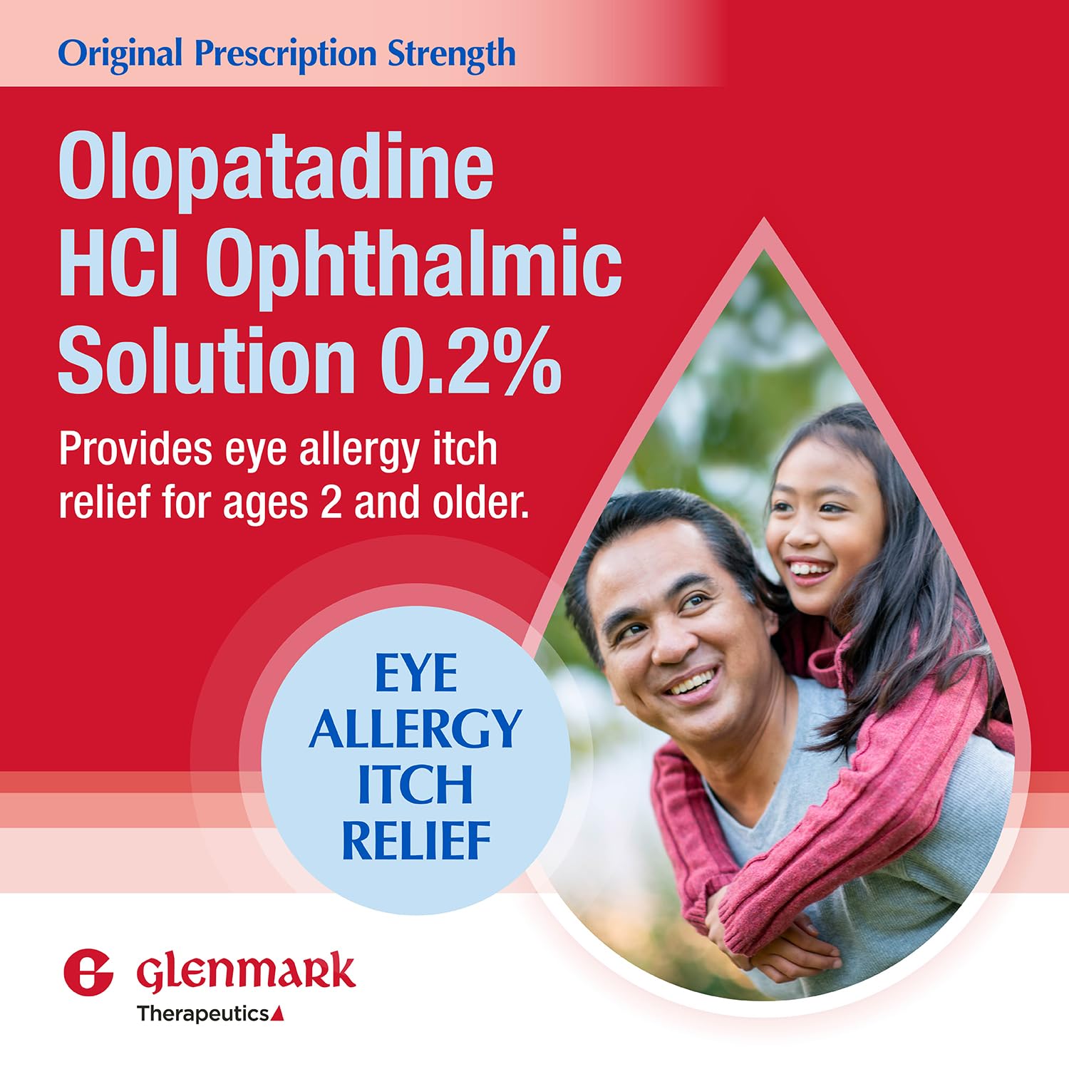 USA imported Glenmark antihistamine eye drops for itching and redness relief side label