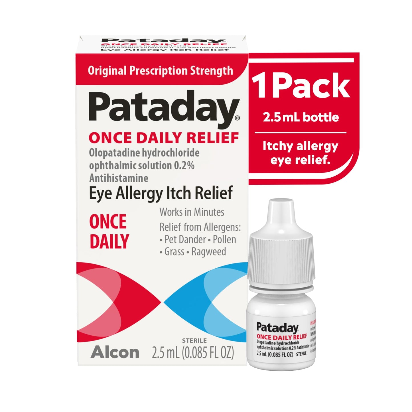 Authentic USA imported Pataday once daily relief eye drops packaging display