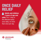 Glenmark Once Daily Olopatadine eye allergy drop twin pack containing two point five milliliter bottles