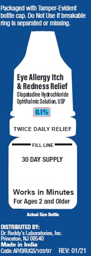 Side view of HealthCareAisle eye allergy solution listing storage temperature and warnings