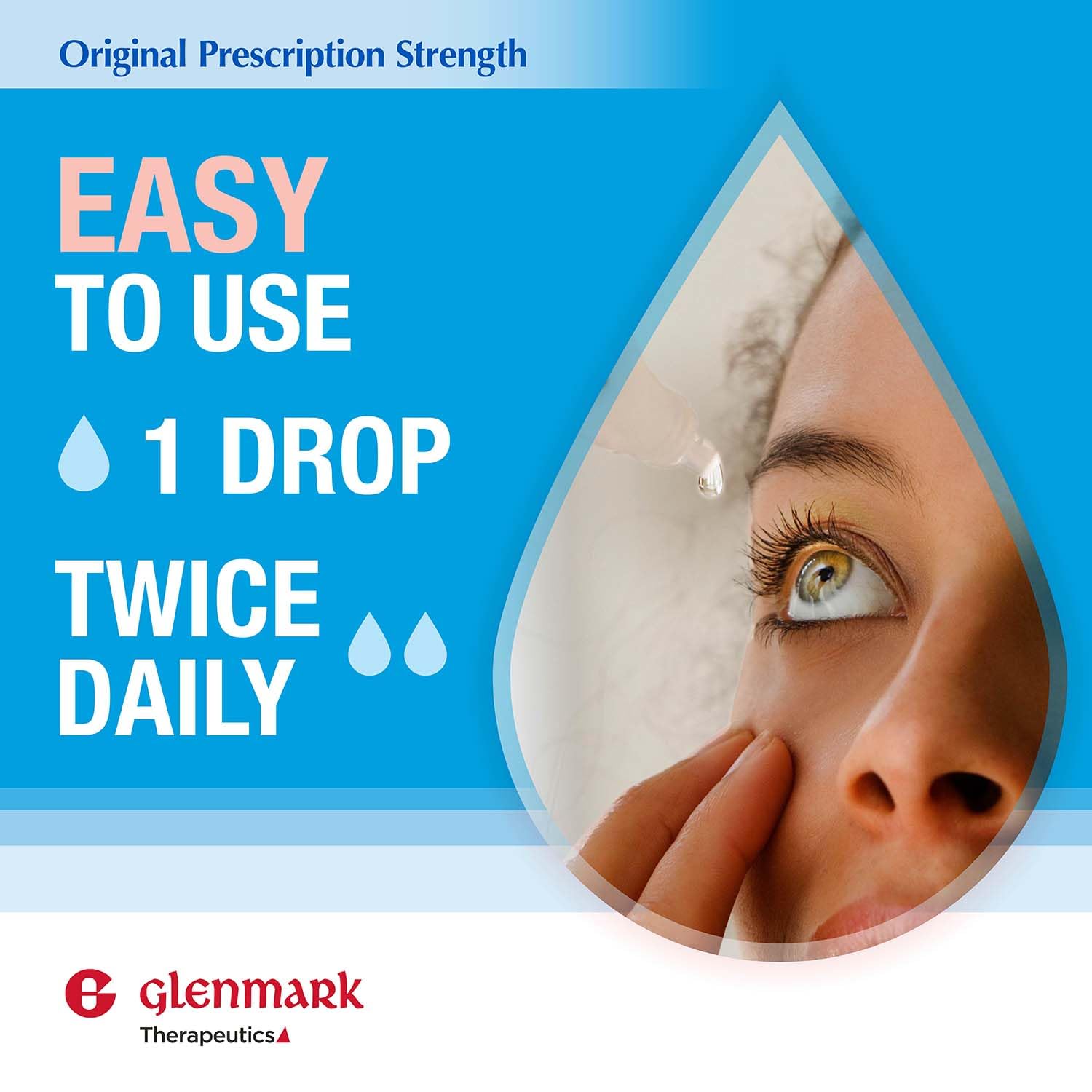 Glenmark Therapeutics eye drops for redness relief side view instructions