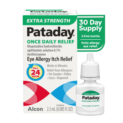 Unboxed view of the single pack eye allergy drop solution ideal for seasonal pollen protection