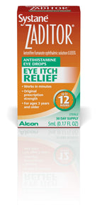 Zaditor original prescription strength ophthalmic solution bottle with green cap