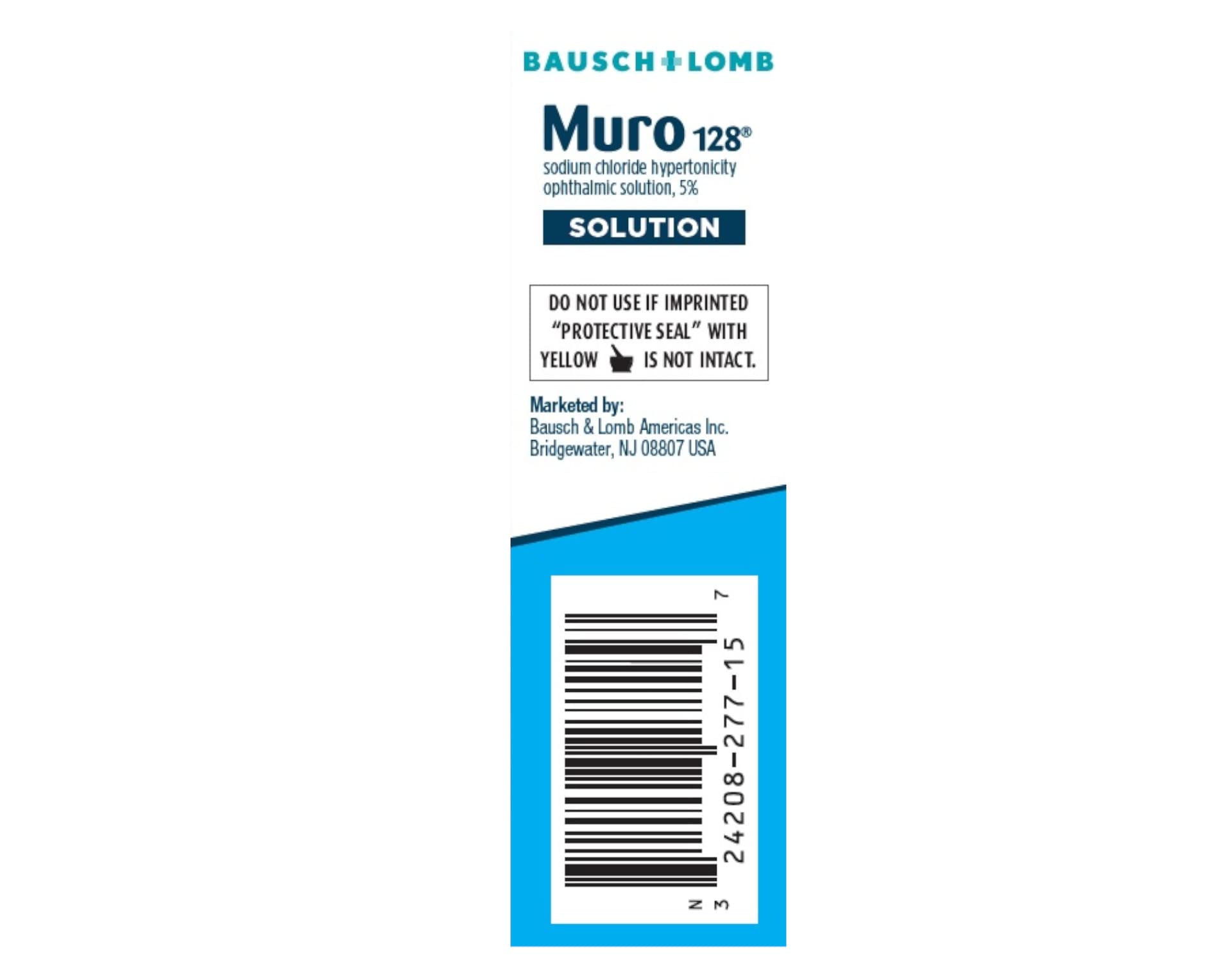 Muro 128 sodium chloride hypertonicity ophthalmic solution side packaging showing usage directions