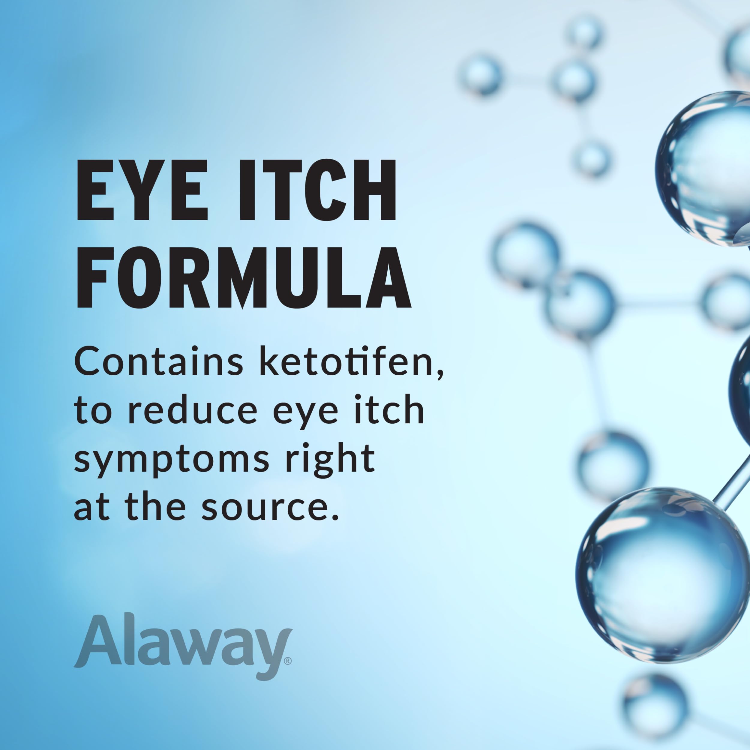 Alaway eye itch relief drops two bottle packaging showcasing twelve hour formula