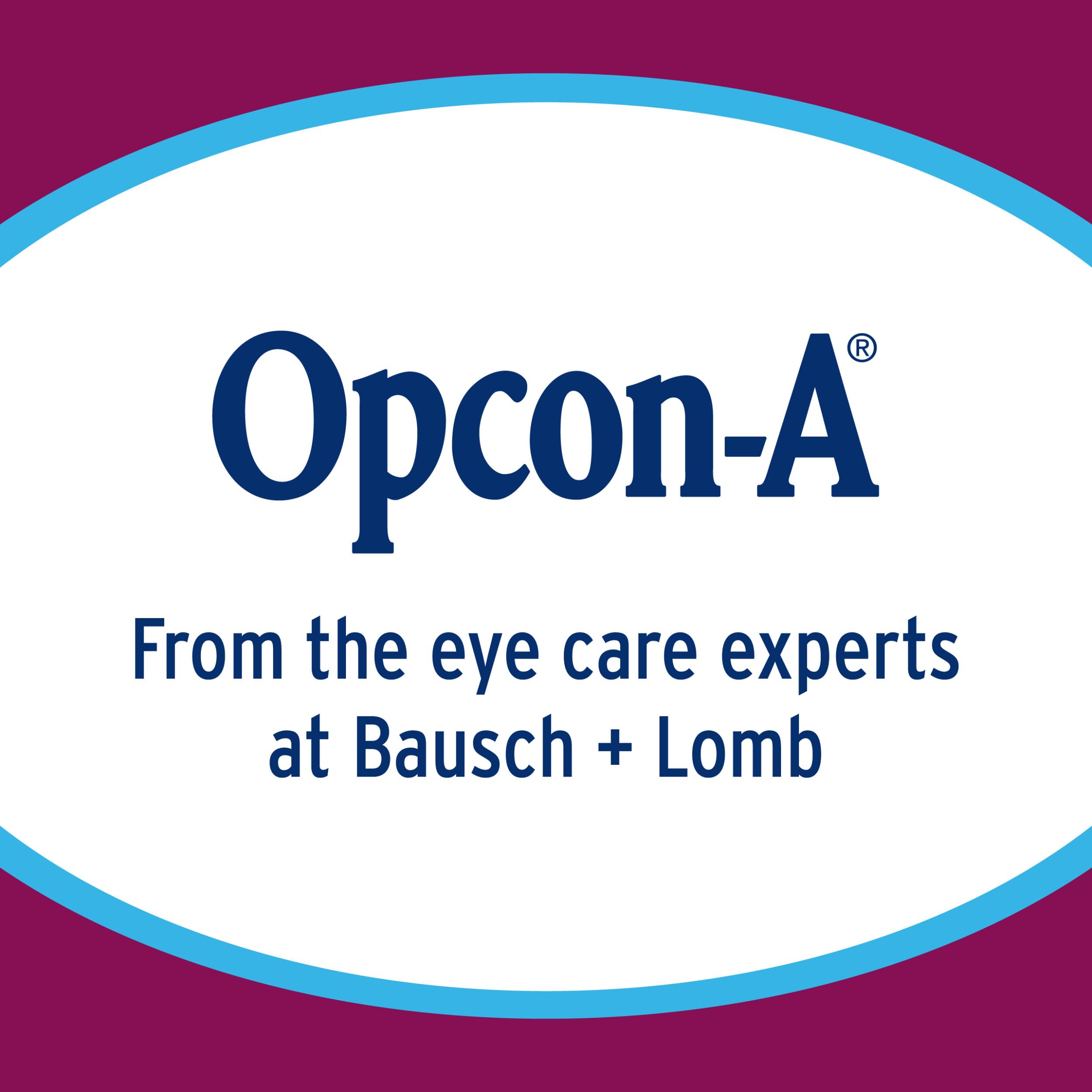 Opcon-A antihistamine and redness reliever eye drops double pack box details.