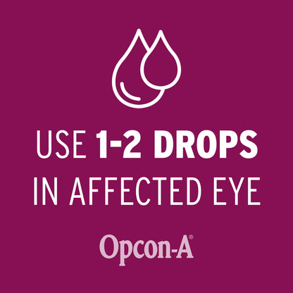Opcon-A allergy eye drops twin pack displayed with prominent allergen relief indicators.
