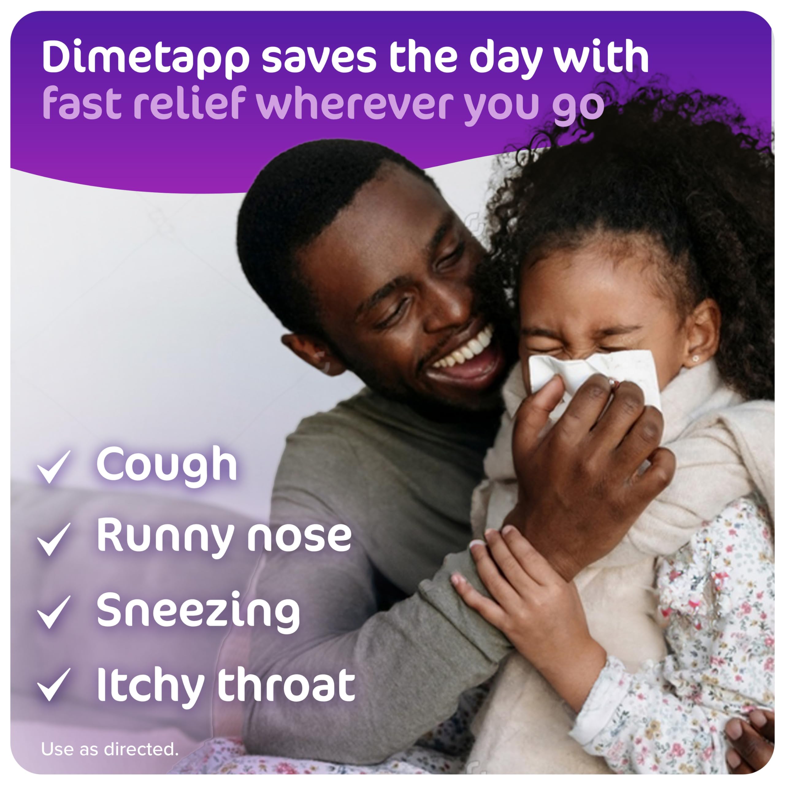 Childrens Dimetapp Grape Flavor 24 Chewable Tablets side packaging details