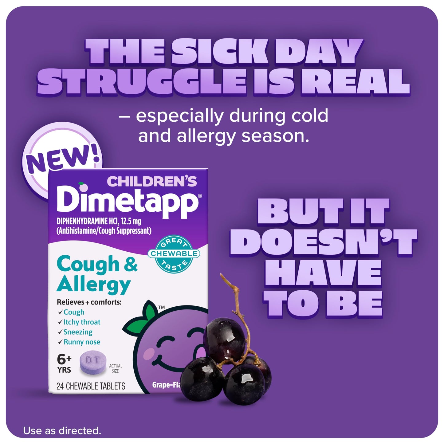 Dimetapp Kids Cough and Allergy medicine drug facts and dosage label