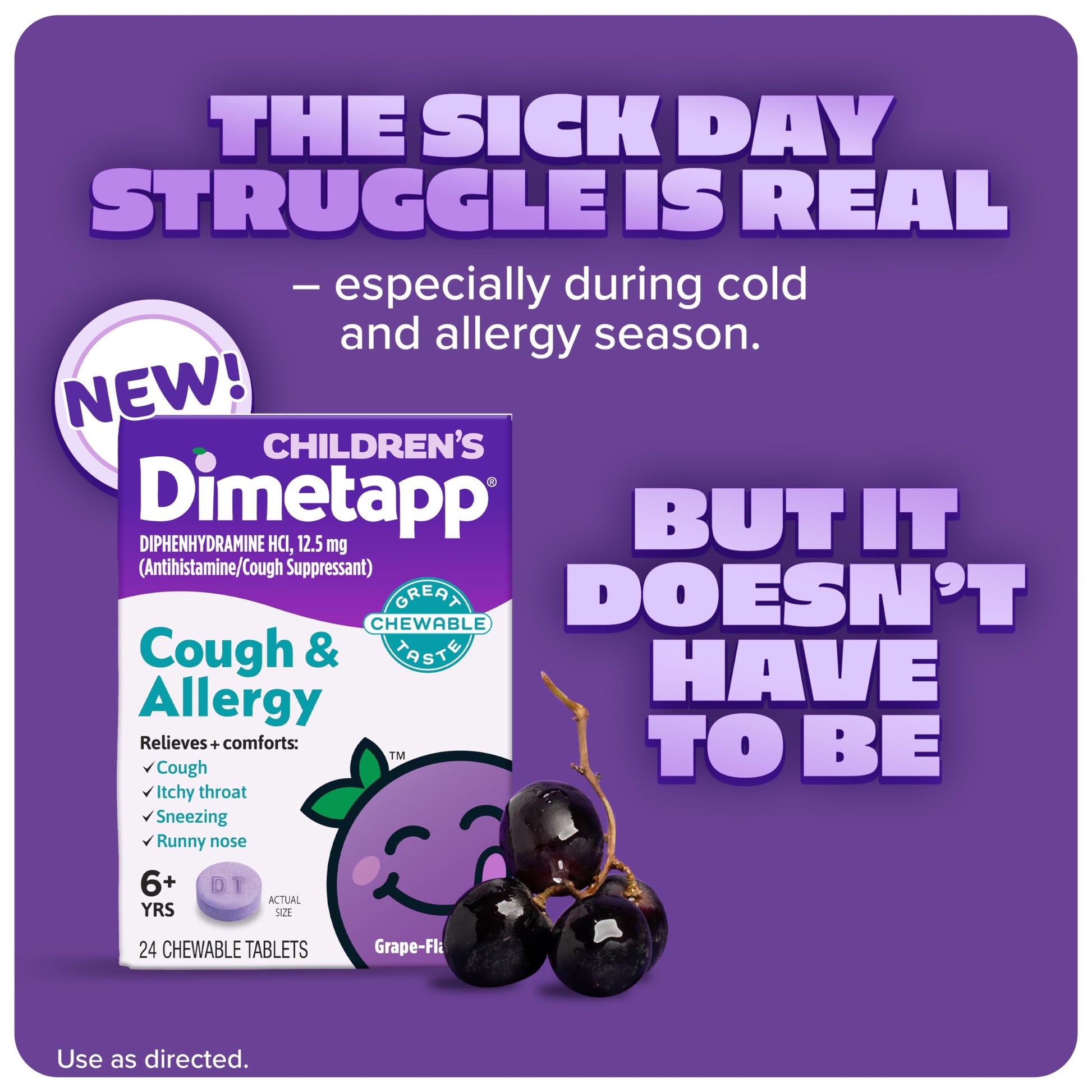 Dimetapp Kids Cough and Allergy medicine drug facts and dosage label