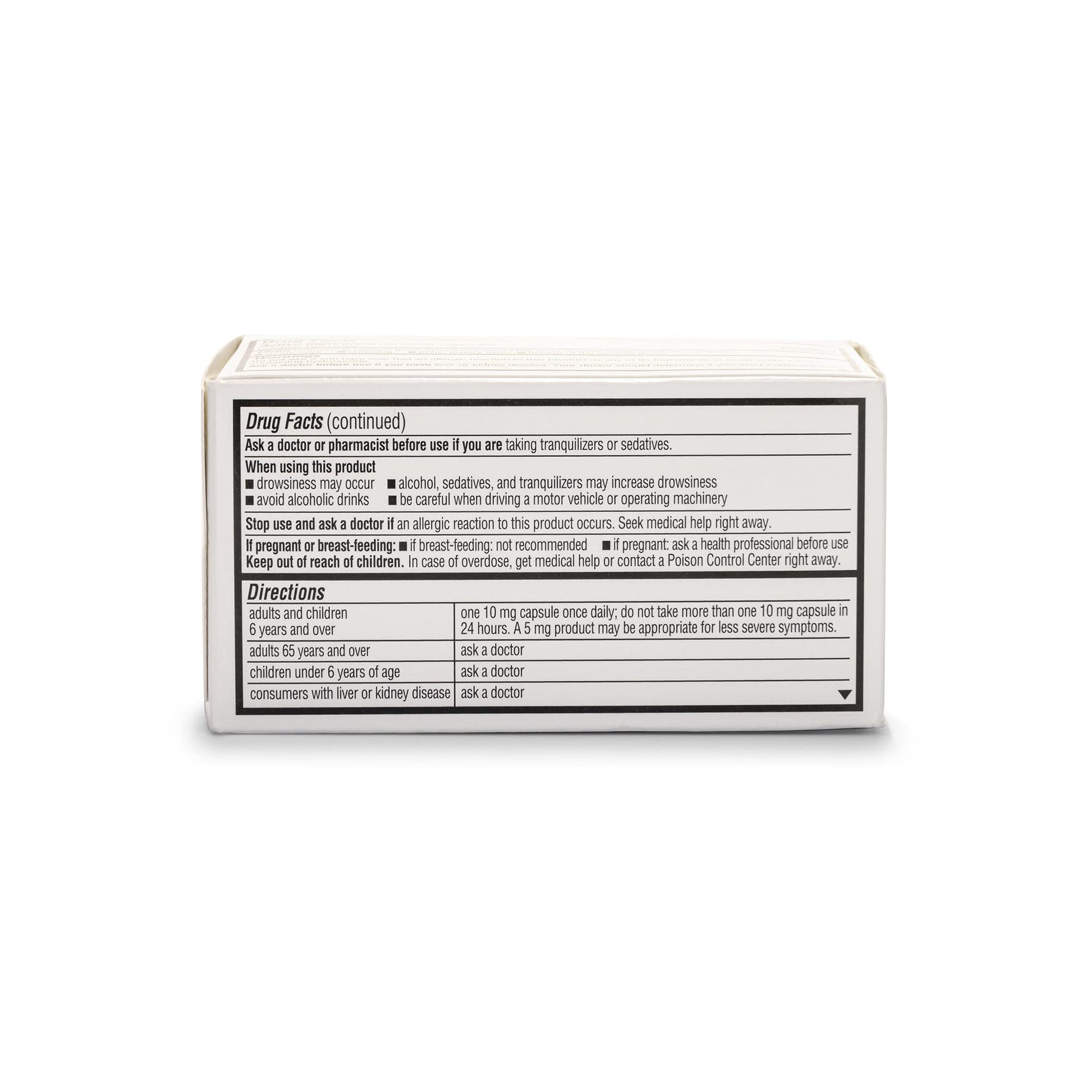 A+Health 65 count allergy medicine bottle highlighting the prescription strength formula for adults
