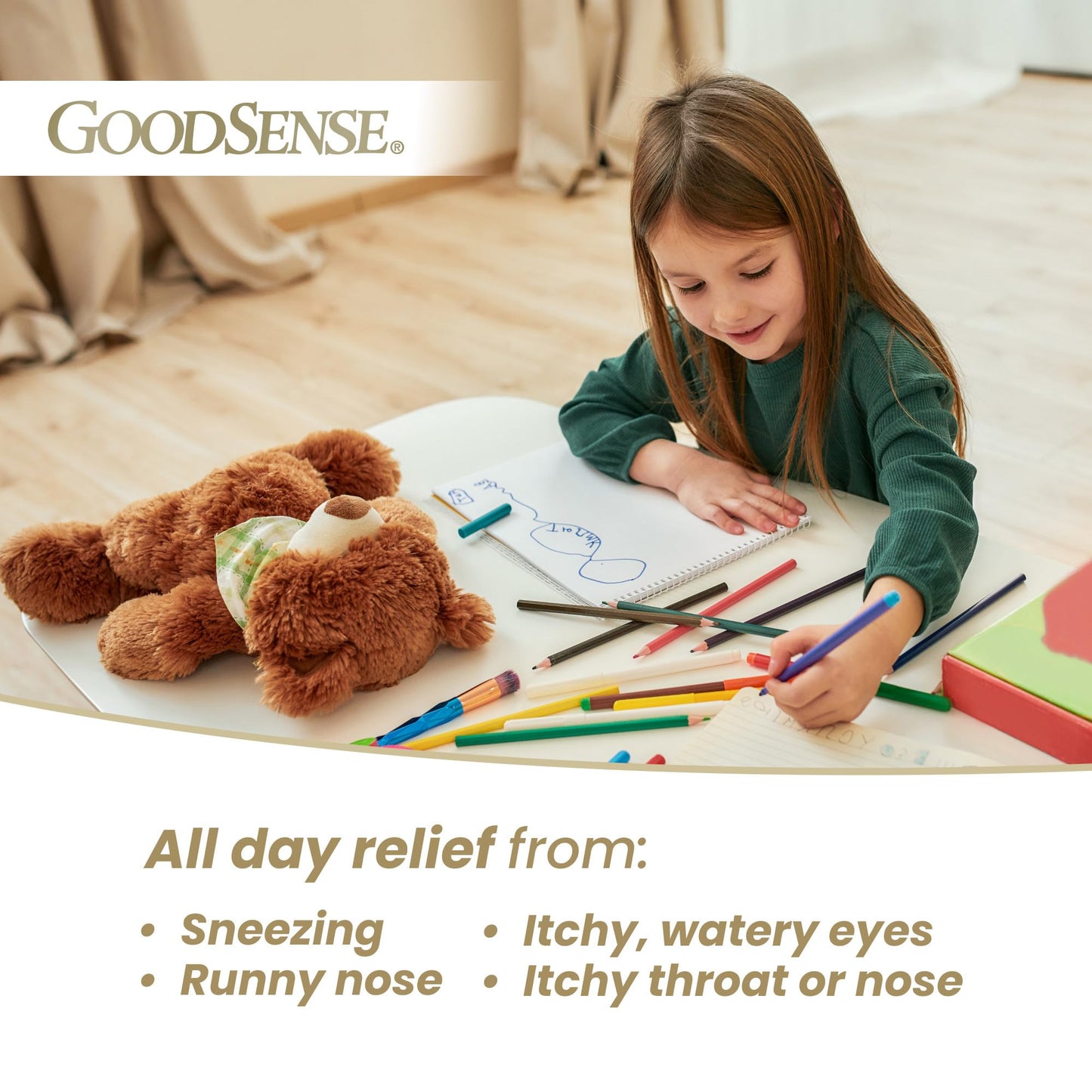 GoodSense children's allergy relief 4 fluid ounce bottle with dosing cup