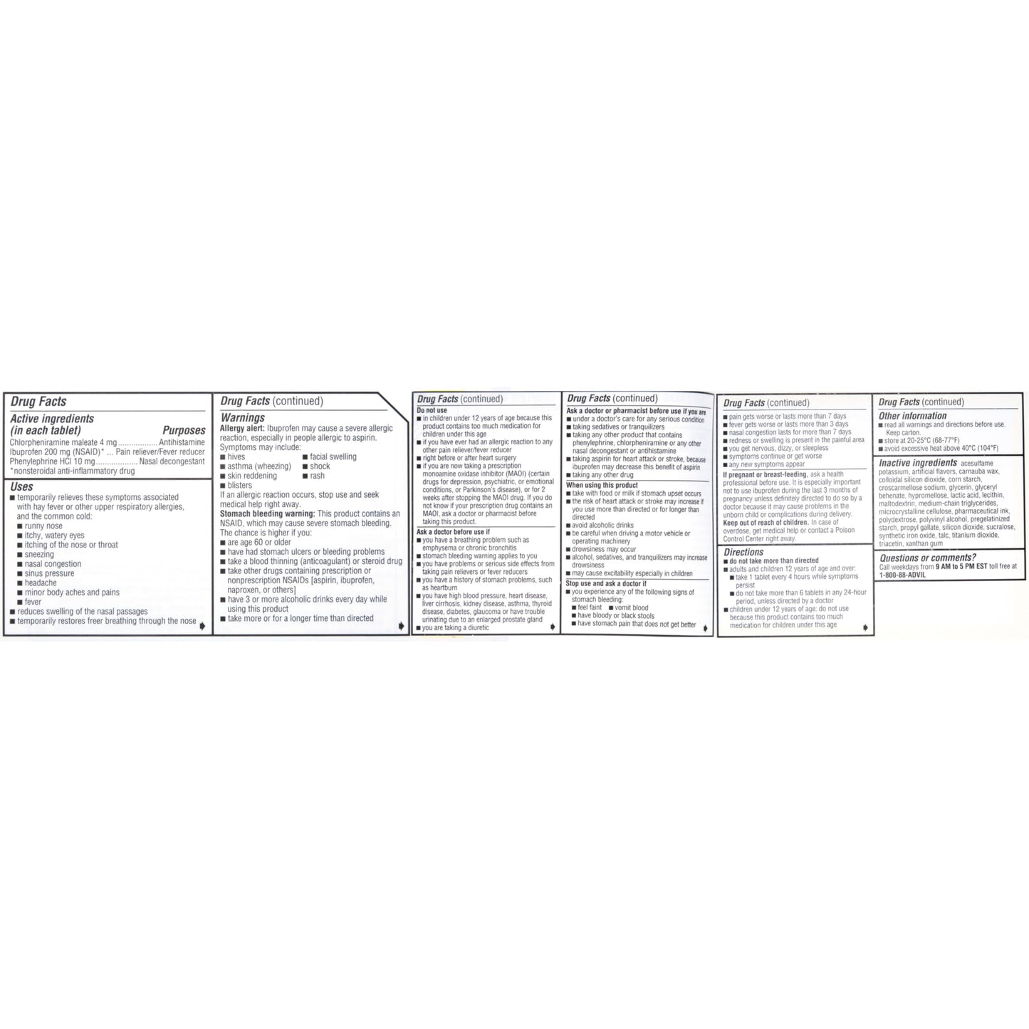 Advil multi symptom formula with ibuprofen and phenylephrine for sinus pressure relief