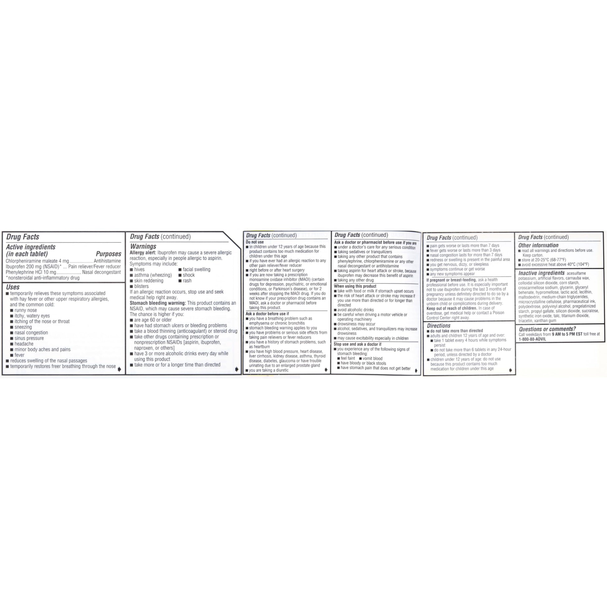 Advil multi symptom formula with ibuprofen and phenylephrine for sinus pressure relief