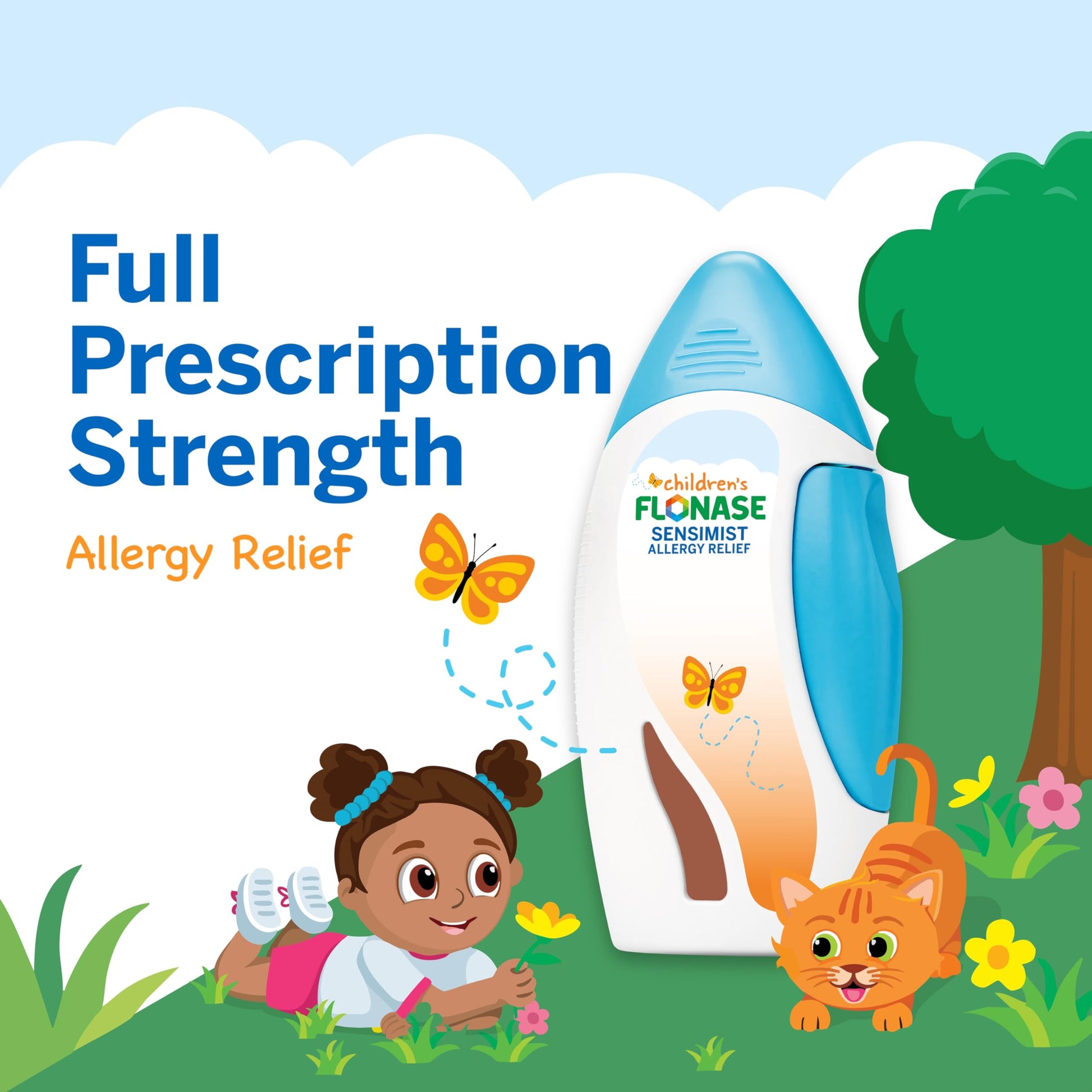 Flonase Sensimist non-drowsy allergy relief side button spray design