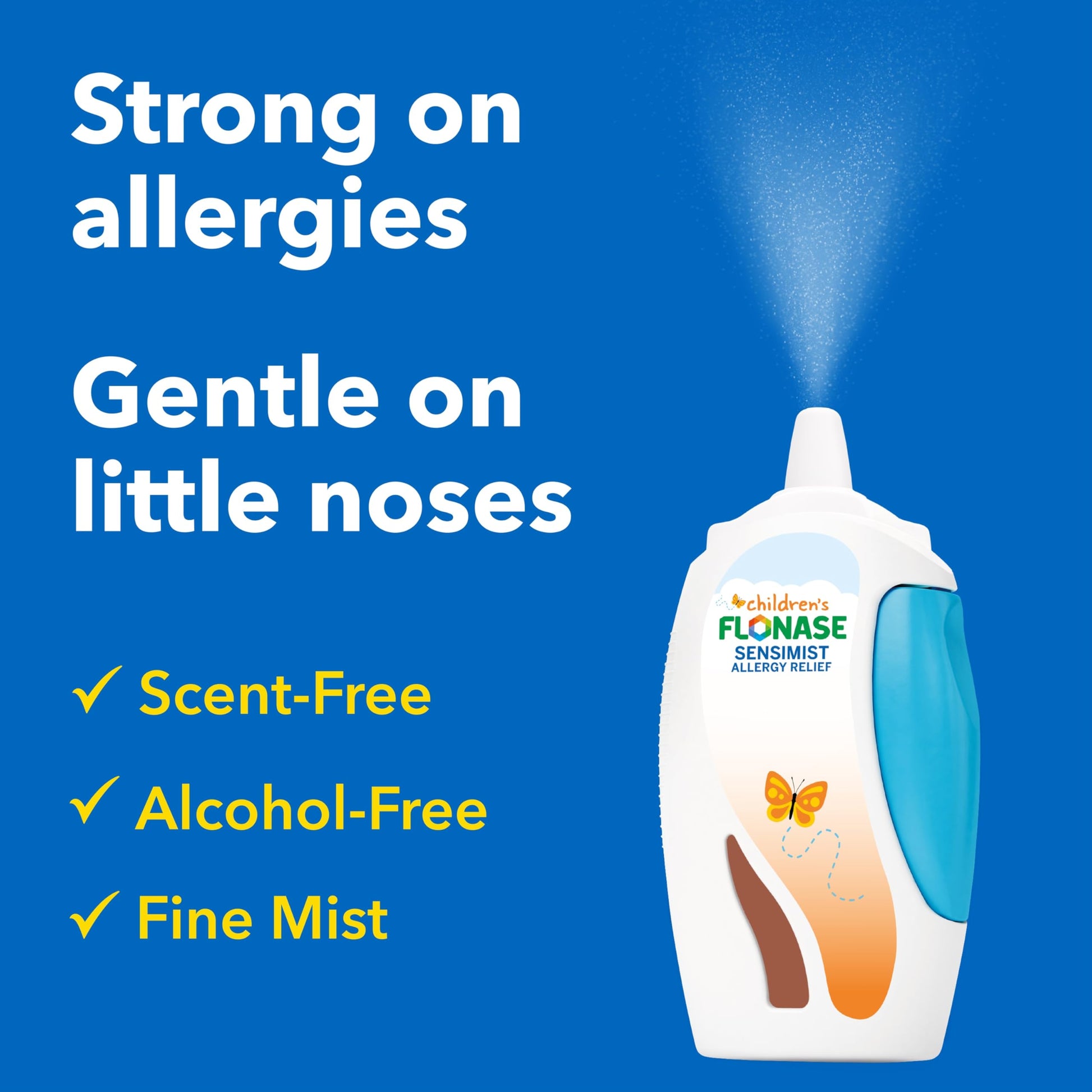 Childrens Flonase Sensimist allergy nasal mist packaging details
