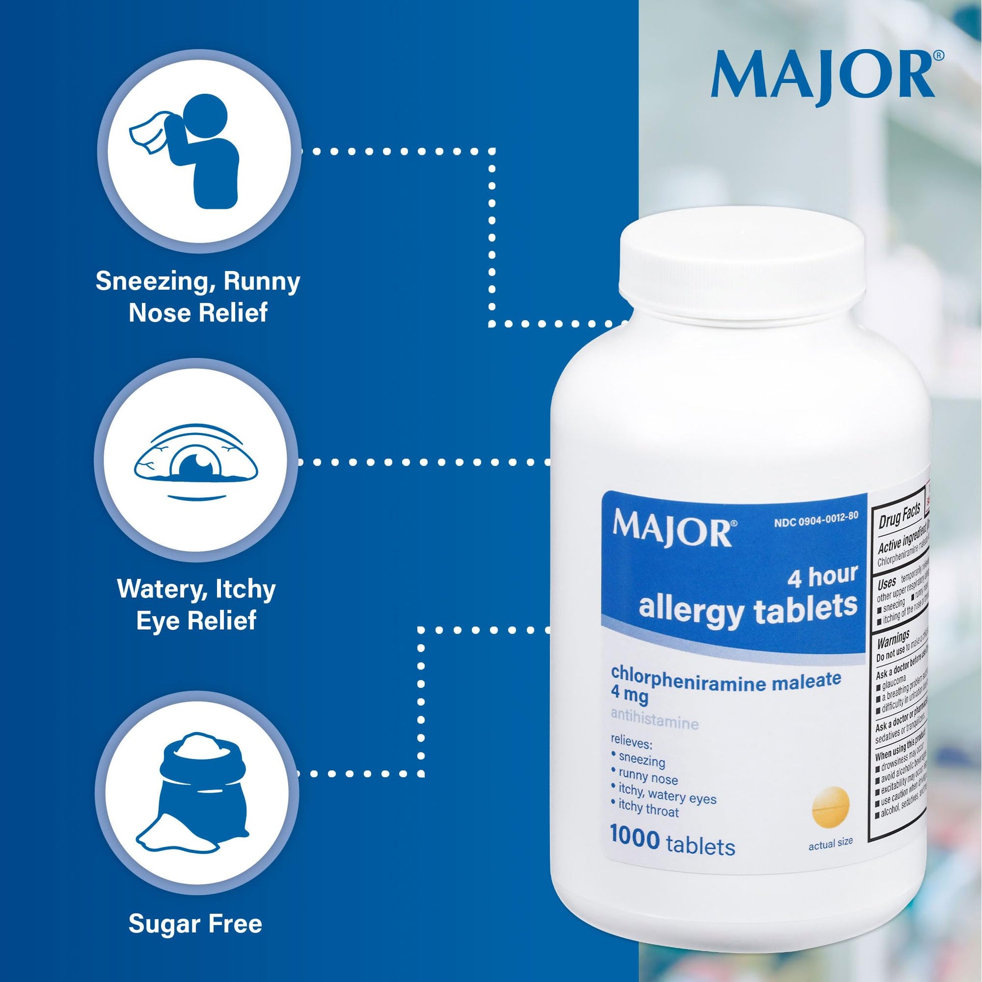 Cupidian brand four hour allergy tablets side panel dosage instructions