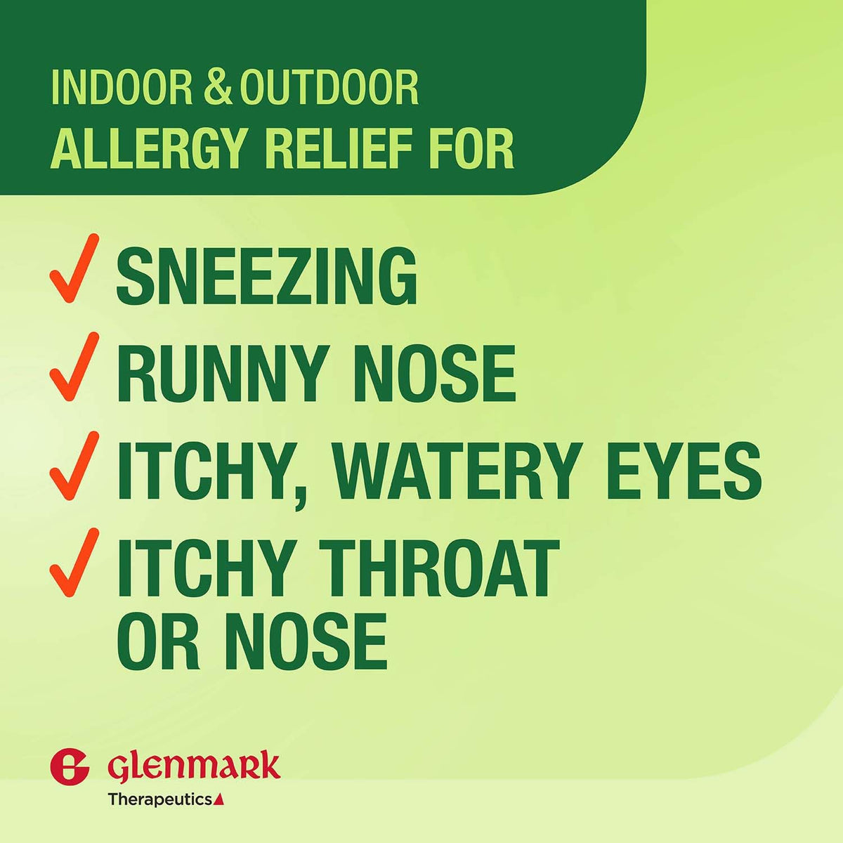 Antihistamine tablets for hay fever and pollen allergy relief by Glenmark Therapeutics