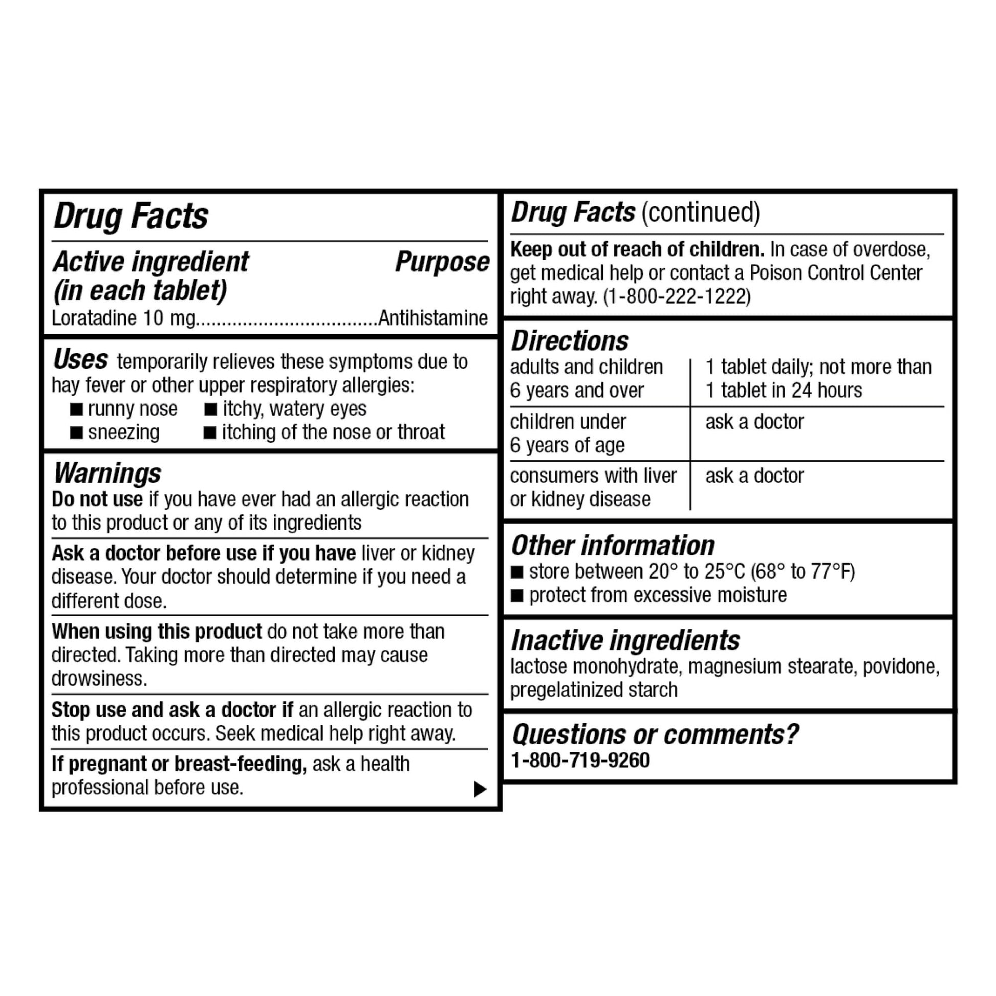 GoodSense allergy relief 10 mg tablets for indoor and outdoor respiratory symptom management