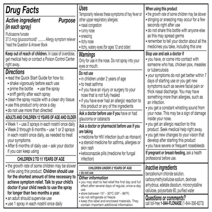 USA imported Flonase Sensimist packaging highlighting full strength multi symptom relief