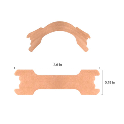 Demonstration of a flexible external nasal dilator strip expanding nasal passages for better breathing