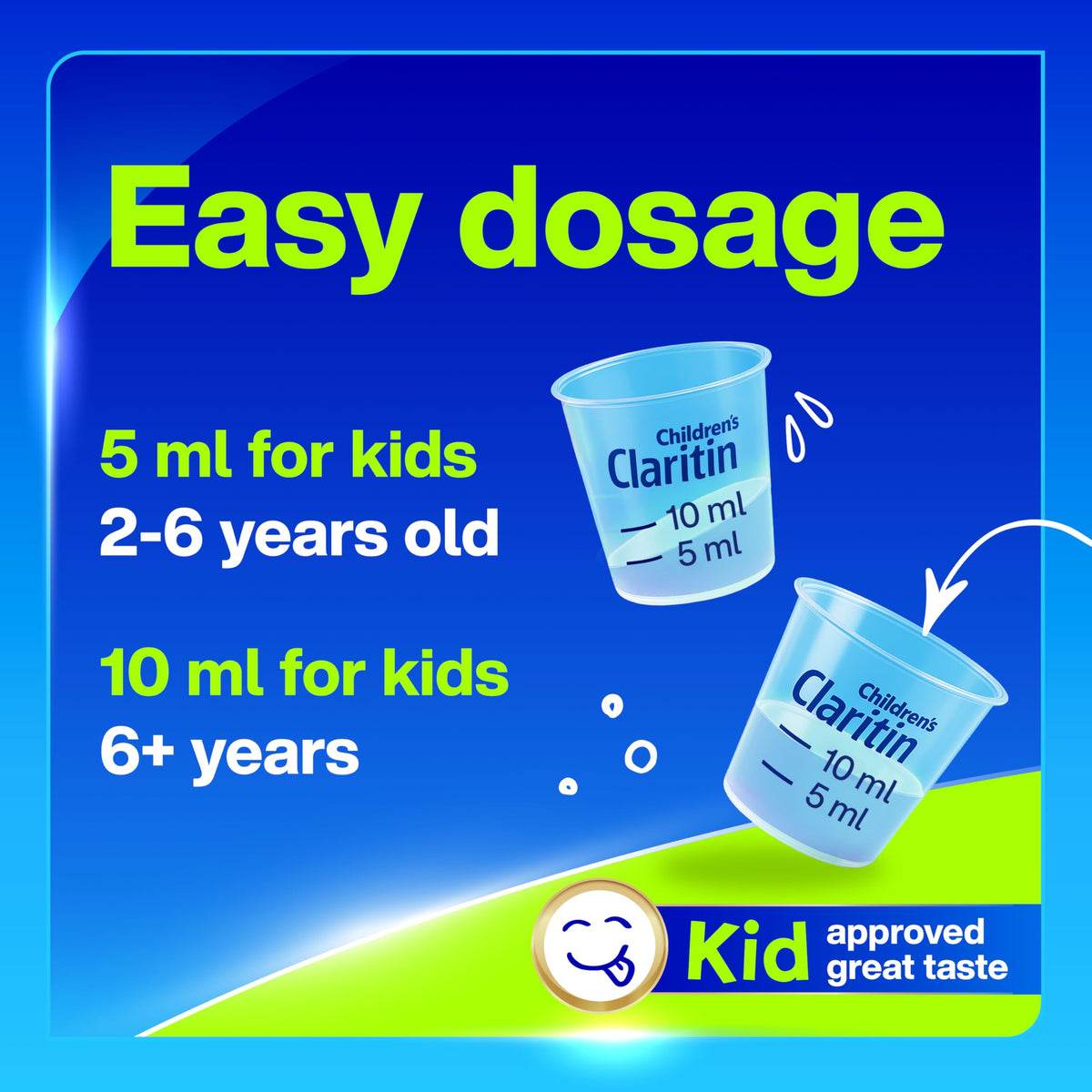 Claritin kids non drowsy antihistamine liquid back label showing ingredients