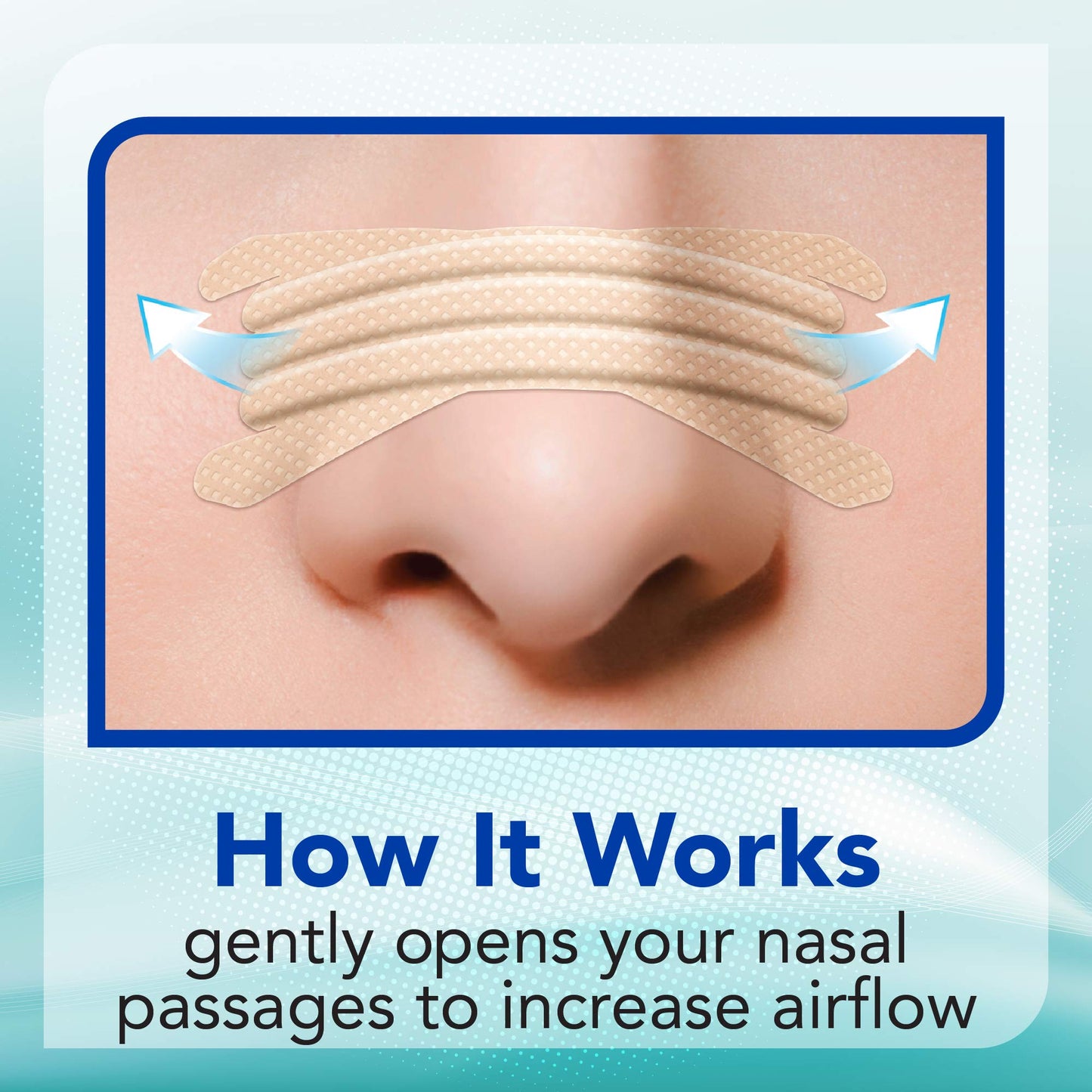 Angled commercial product shot of the authentic USA imported nasal breathing strips box.