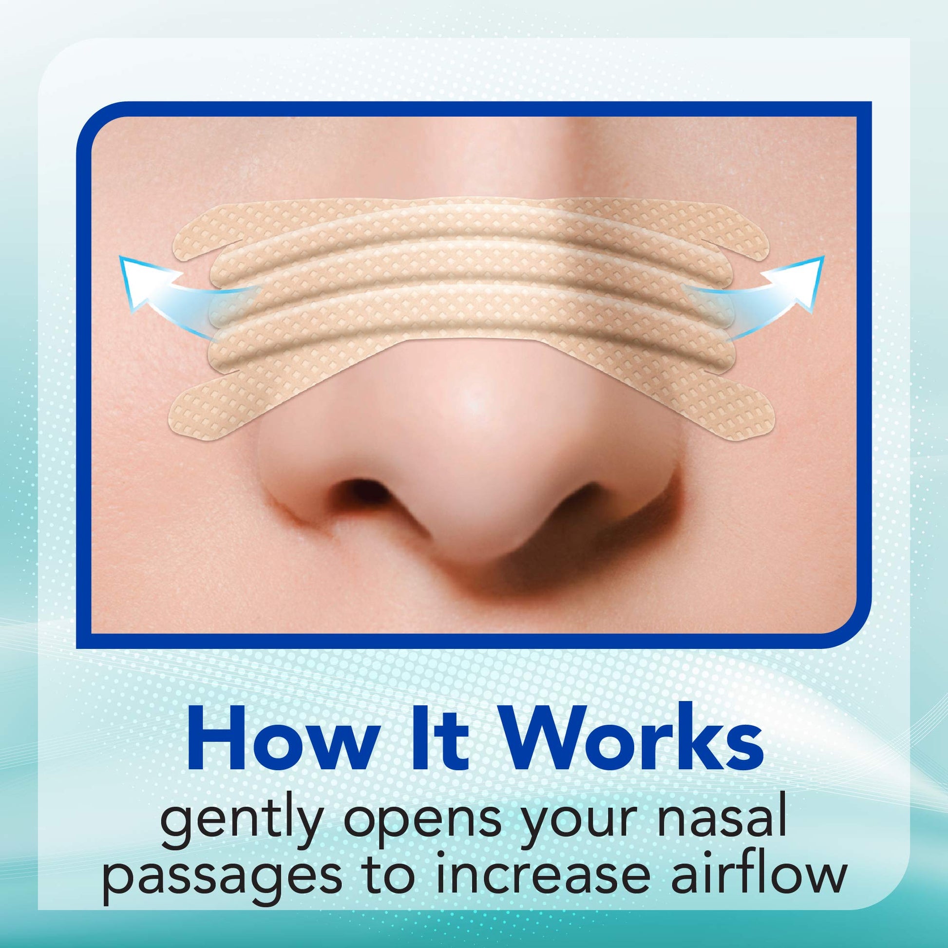 Angled commercial product shot of the authentic USA imported nasal breathing strips box.