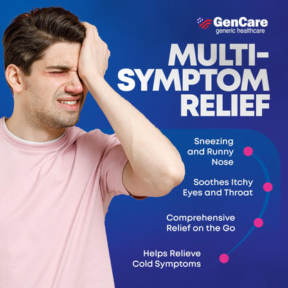 USA sourced bulk value allergy relief medicine bottle side label view.