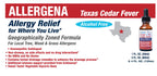 PROGENA Allergena homeopathic sublingual allergy drops packaging showing organic herbal drainage ingredients