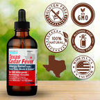 PROGENA Allergena Texas Cedar Fever adult formula side panel displaying vegetable glycerin base