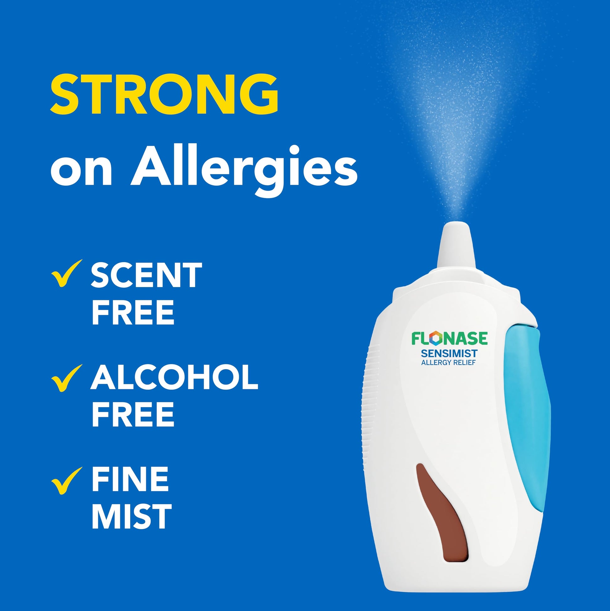 Flonase Sensimist authentic allergy medication showing the clear side window to monitor fluid levels.