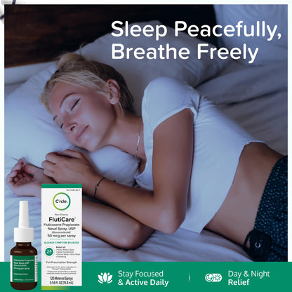 FlutiCare non drowsy allergy spray showing original USA imported packaging text