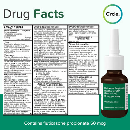 FlutiCare one month supply allergy nasal spray demonstrating proper handling orientation