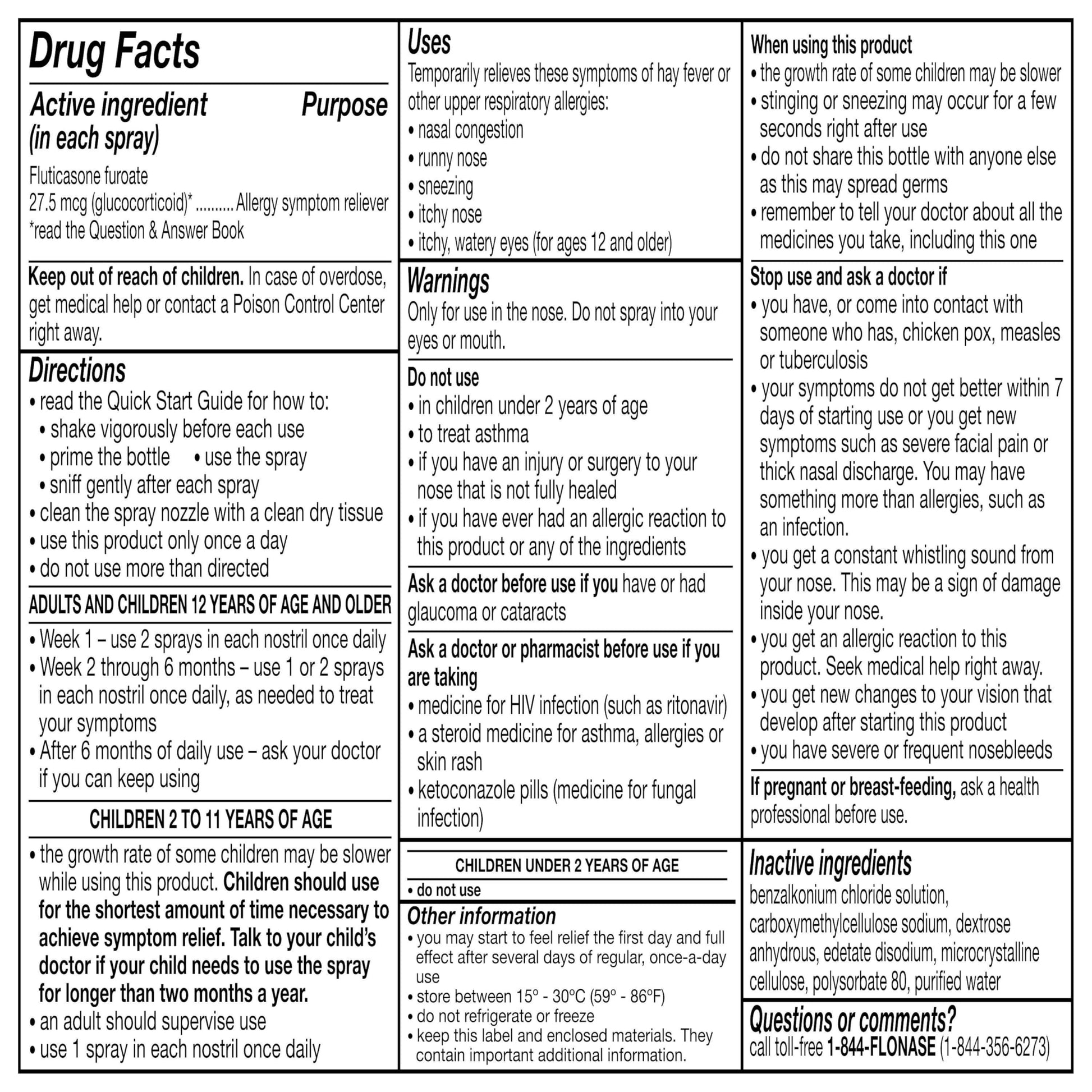 Flonase Sensimist fine mist nasal spray container for adults and children allergy management