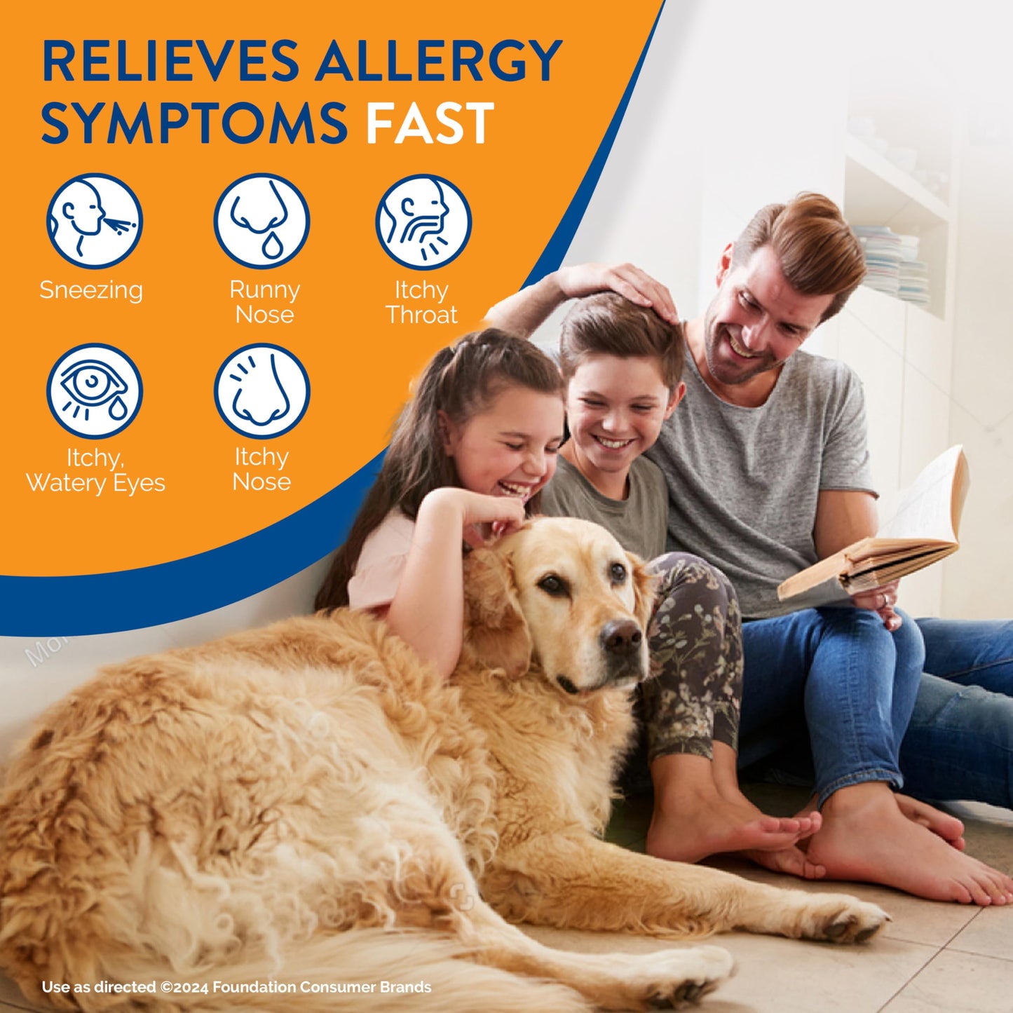 Back label view of Alavert non drowsy melt in your mouth allergy pills with usage instructions