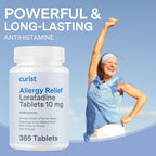 Curist 24 hour non drowsy antihistamine tablets for indoor and outdoor allergy relief