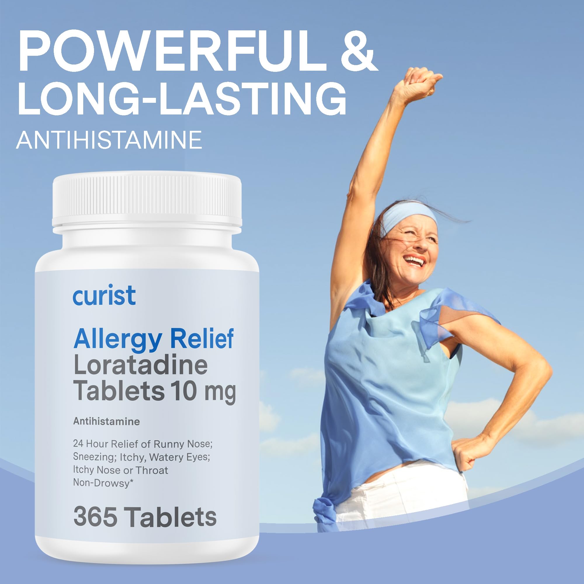 Curist 24 hour non drowsy antihistamine tablets for indoor and outdoor allergy relief