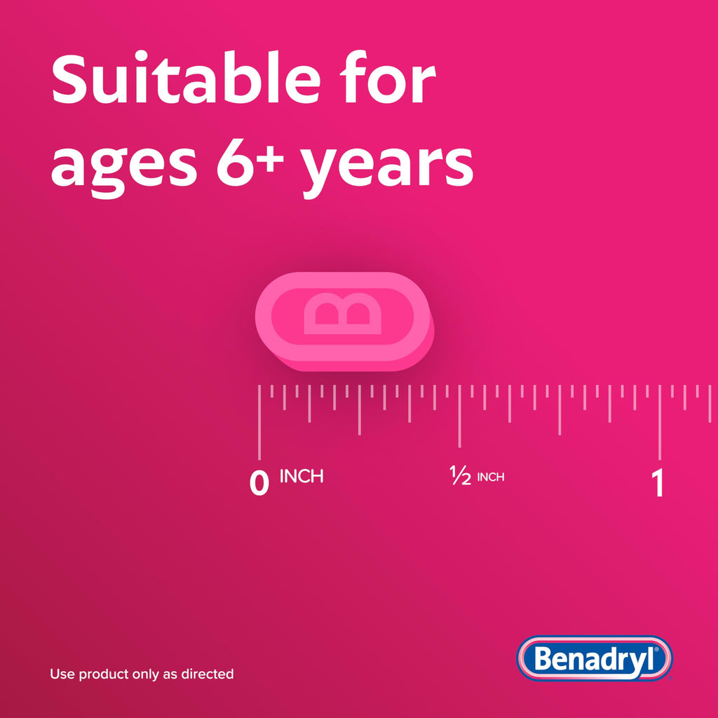 Authentic Benadryl Ultratabs 24 count portable travel blister pack for emergency allergies