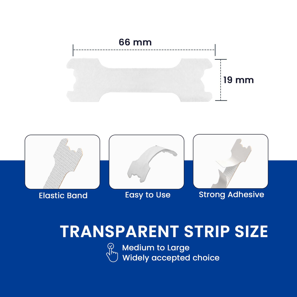 Enoble transparent wide fit nose strips showing strong adhesion material for sensitive skin