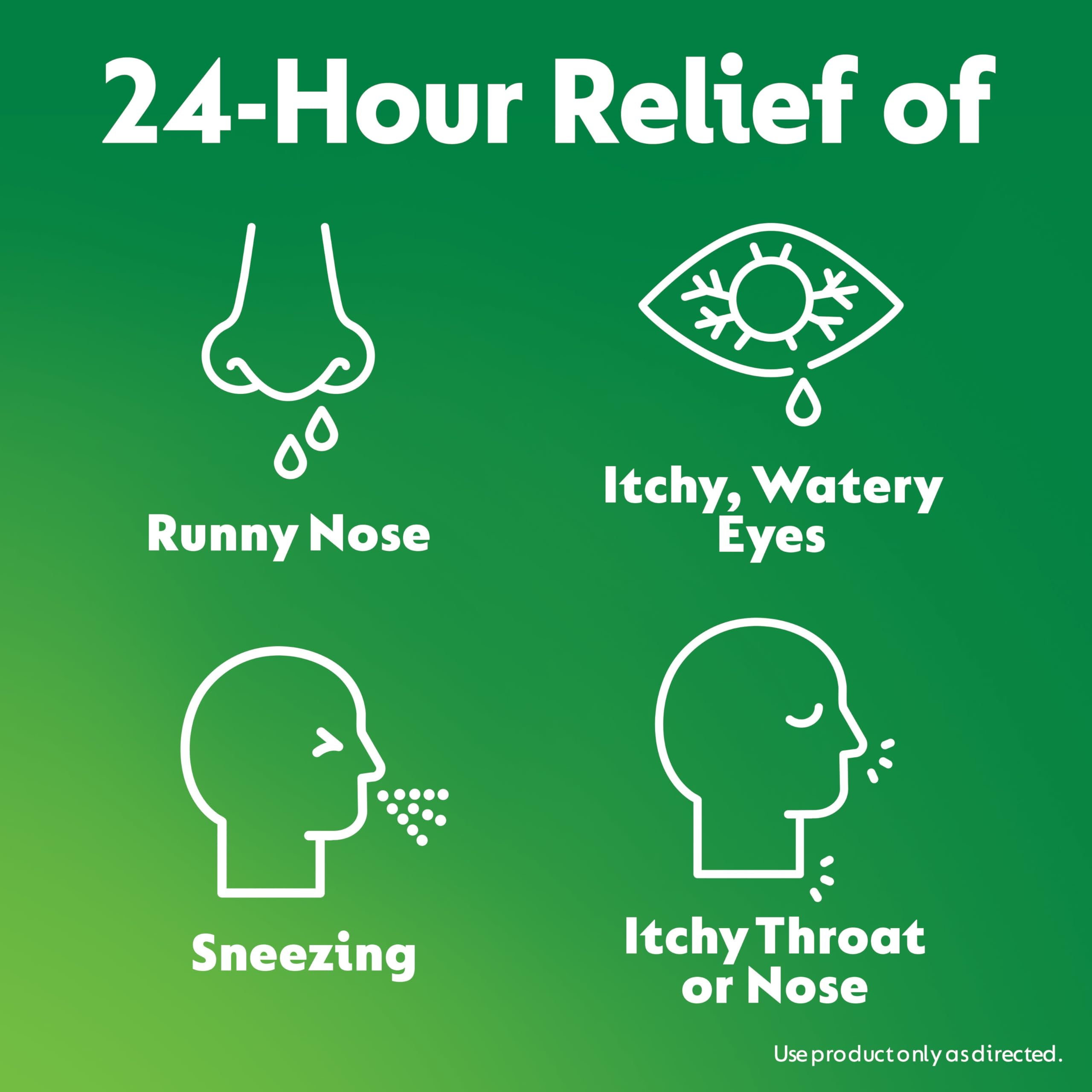 Side view of Zyrtec indoor and outdoor allergy relief liquid gel capsules container.