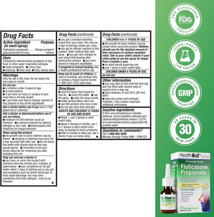 HealthA2Z nasal decongestant spray bottle close up with protective cap