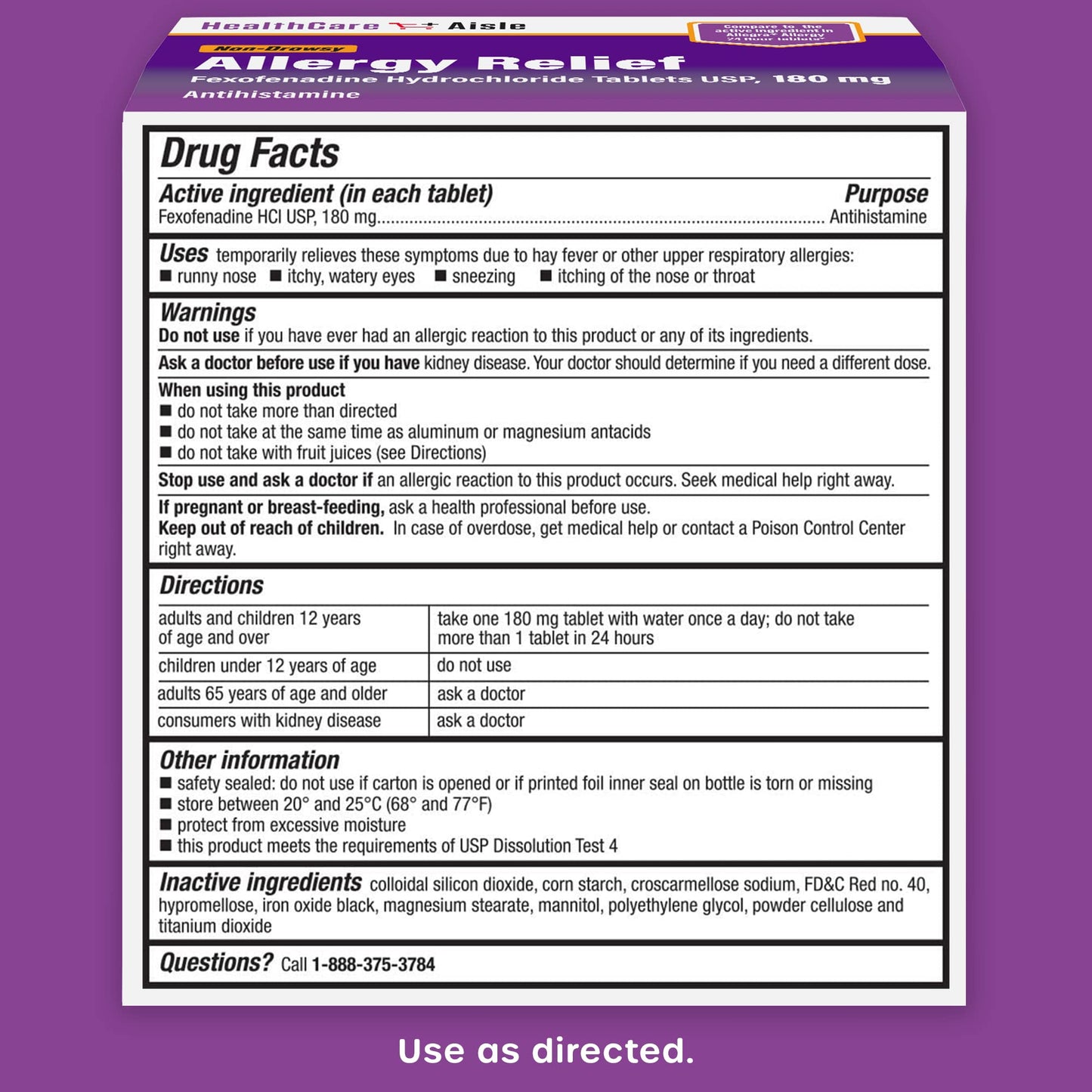 HealthCareAisle prescription strength non drowsy allergy relief tablets expiration date check