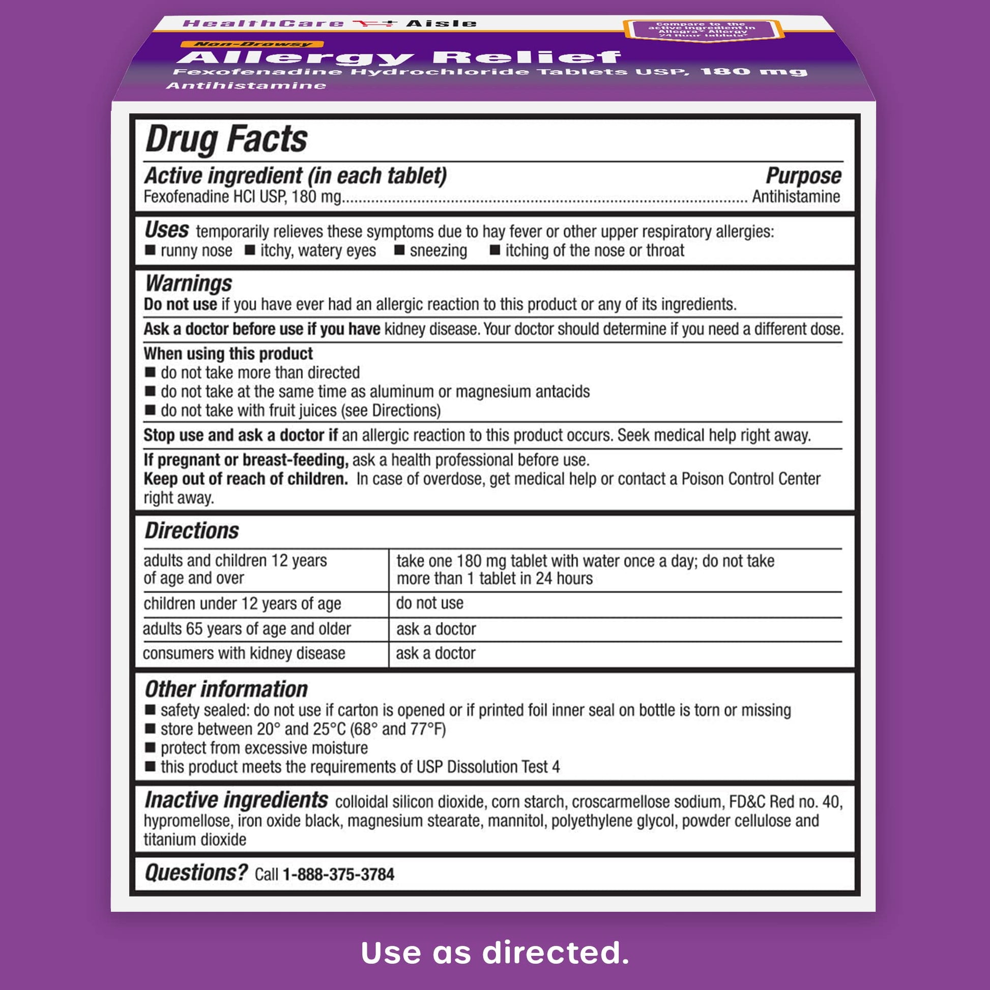 HealthCareAisle prescription strength non drowsy allergy relief tablets expiration date check