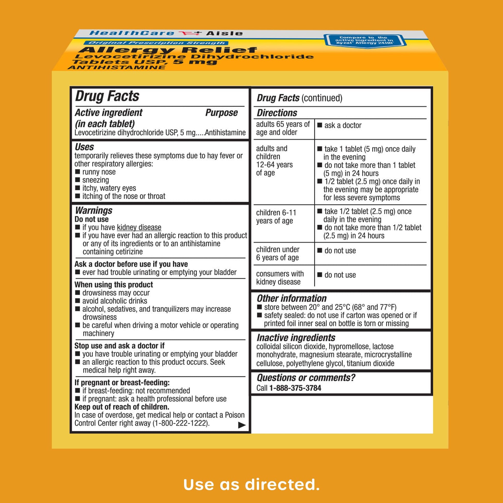 HealthCareAisle indoor and outdoor allergy remedy showing two eighty count bottles on a white background