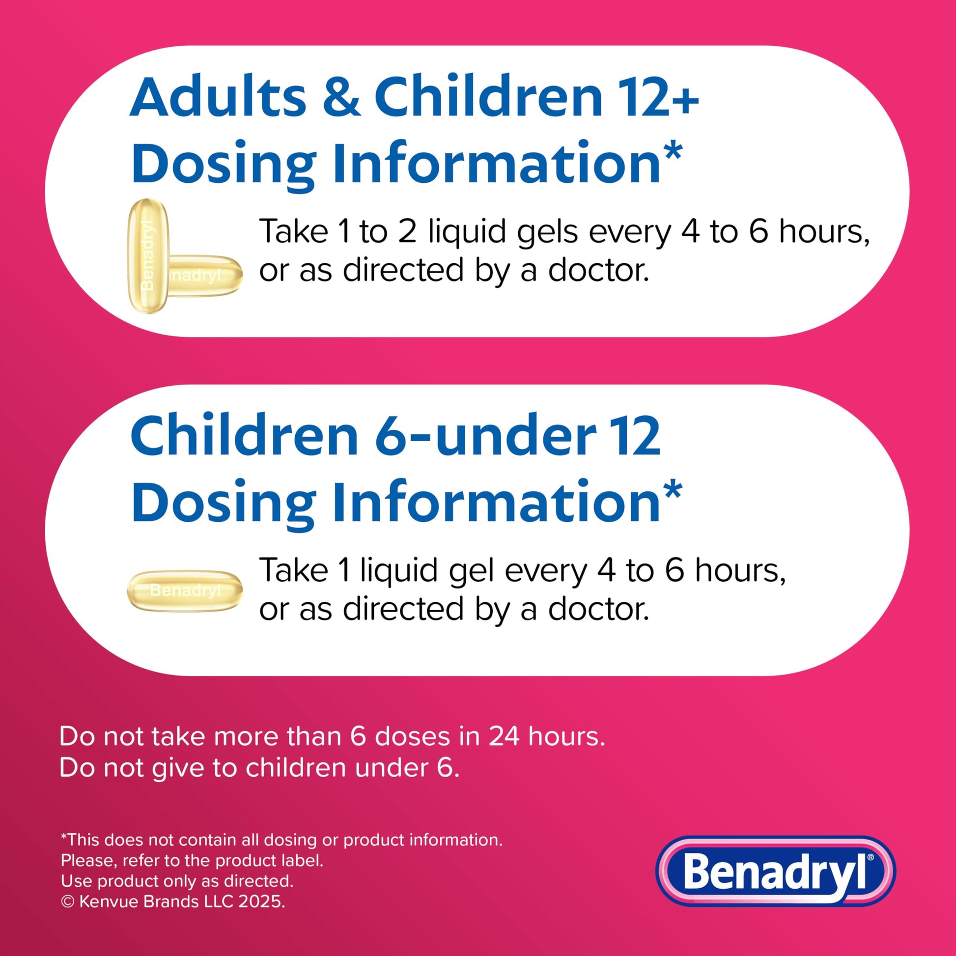 Benadryl multi symptom cold and allergy relief capsules showing expiration date and lot number