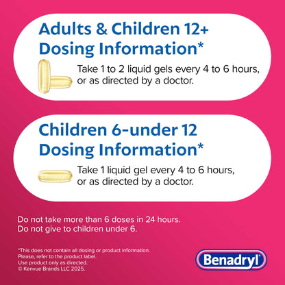 Benadryl multi symptom cold and allergy relief capsules showing expiration date and lot number