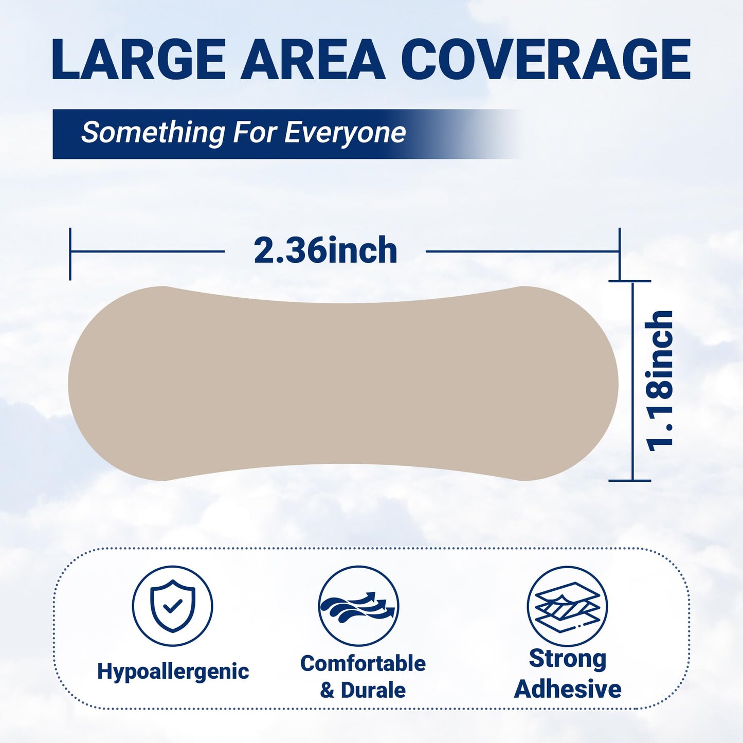 Close up look at the medical grade adhesive layer of the flexible breathing support patch.