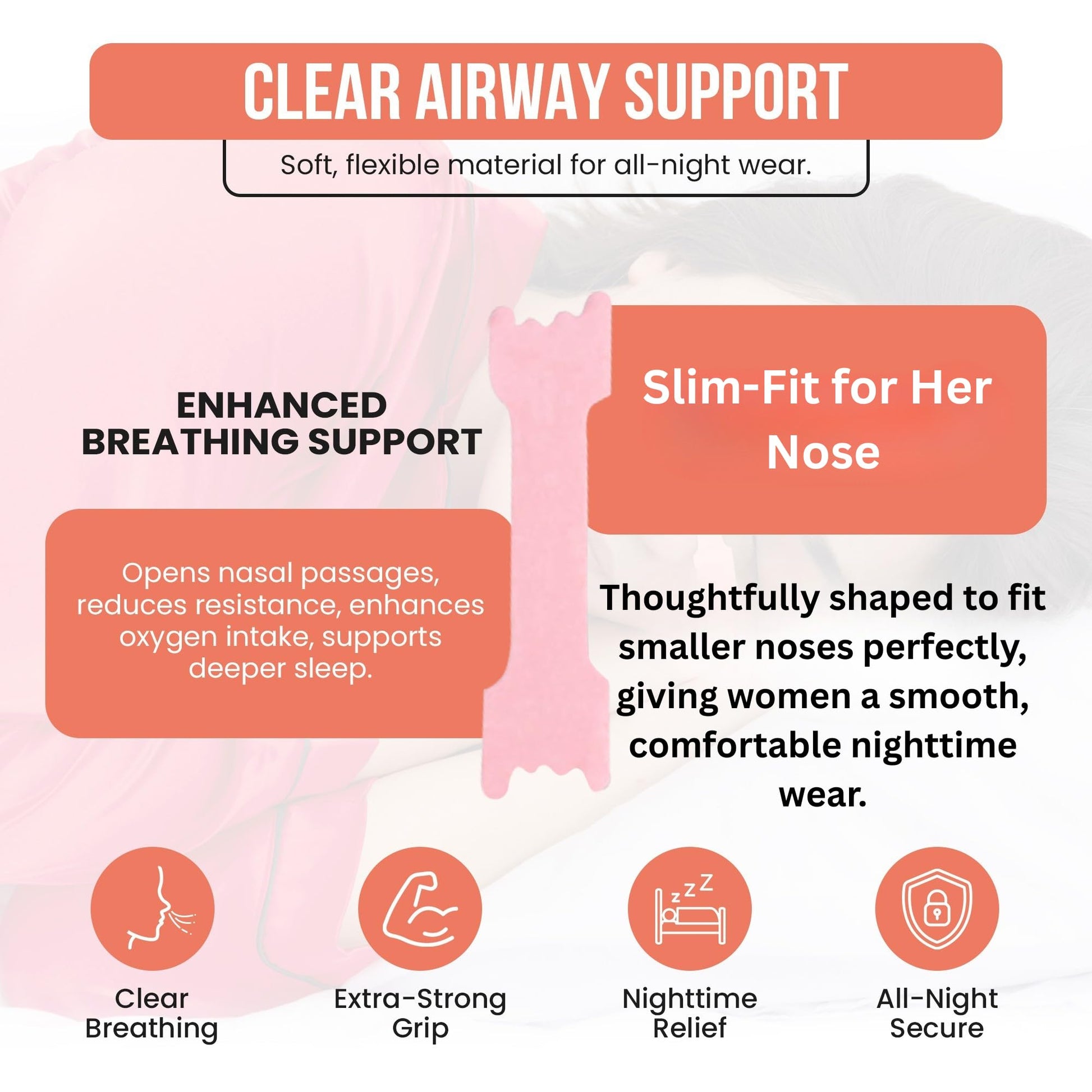 Close up look at the extra strength grid adhesive backing on the flexible slumbr sleep strip.
